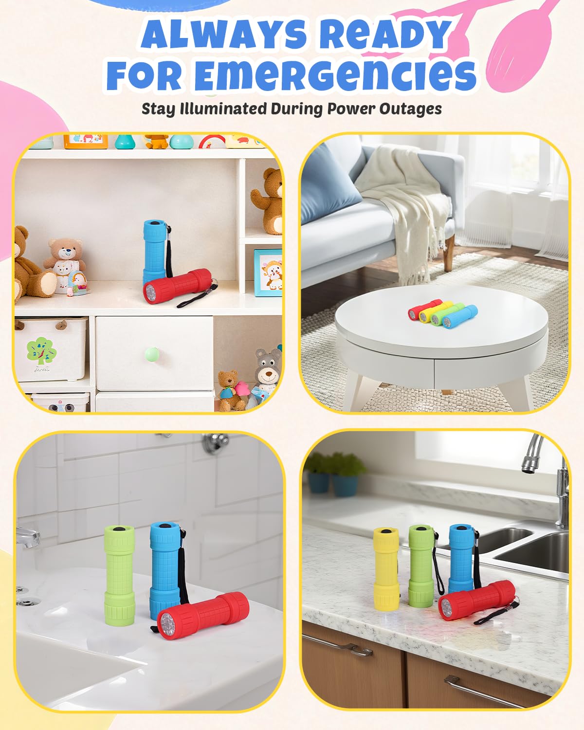 EverBrite 16-Pack Mini LED Flashlight Set, Small Flash Lights Assorted 4 Colors, 48 AAA Batteries Included, for Emergency, Camping, Hiking, Outdoor Activities, Bulk Holiday Gifts - Image 7