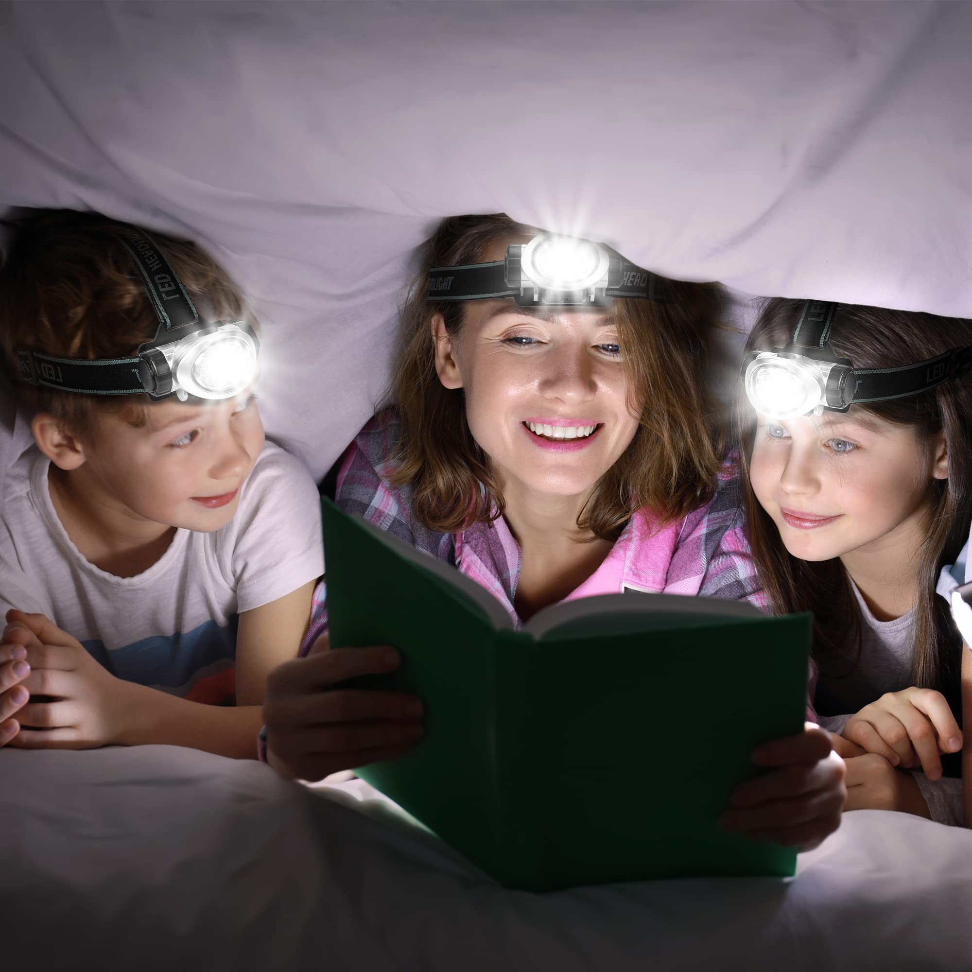 EverBrite 5-Pack LED Headlamp, 4 Lighting Modes, Pivoting Head with Adjustable Headband, Perfect for Running, Camping and Hiking, Batteries Included - Image 8