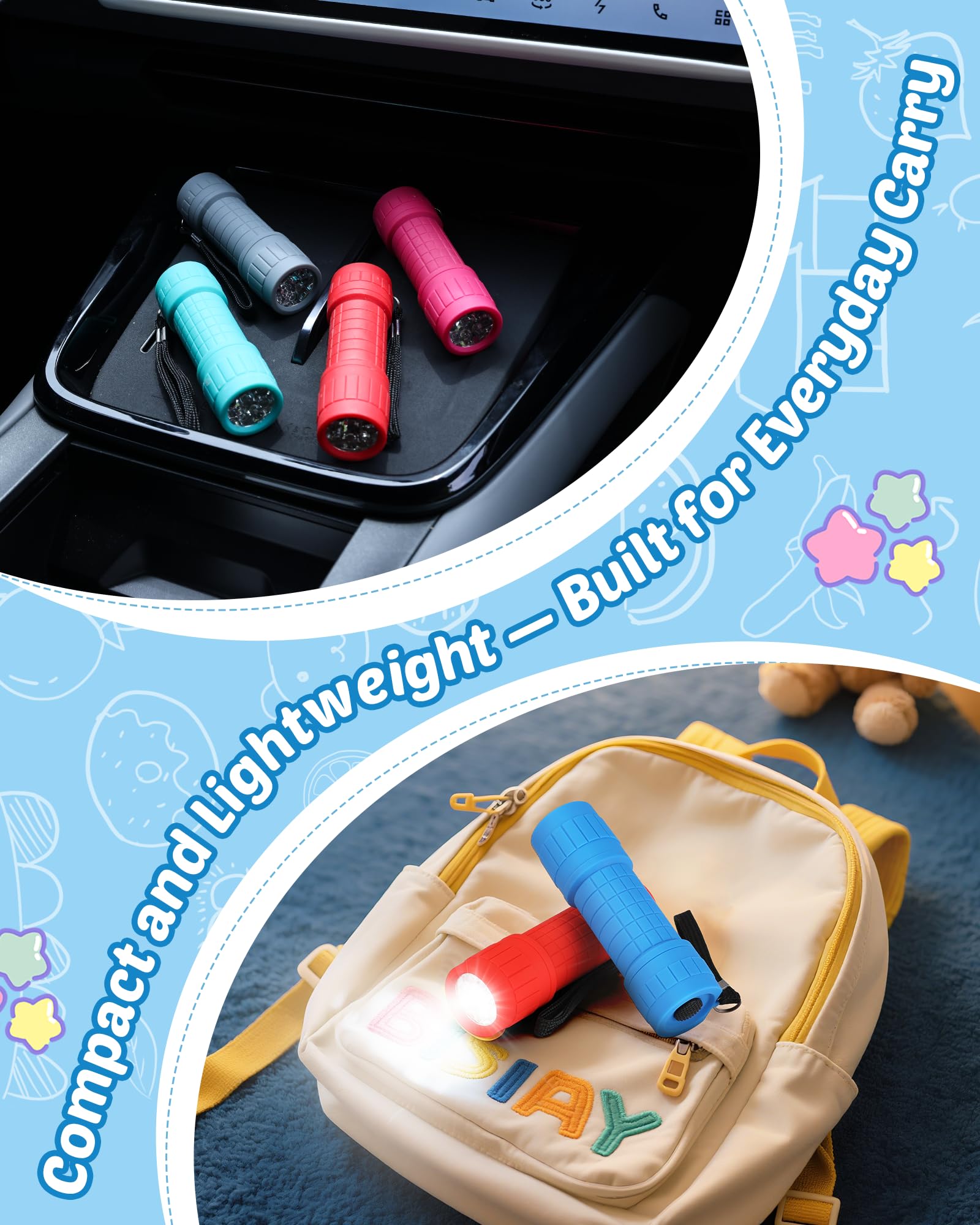 EverBrite 9-LED Flashlight 6-Pack Impact Handheld Torch Assorted Colors with Lanyard 3AAA Battery Included (Hurricane Supplies, Camping, Hiking, Emergency, Hunting) - Image 8