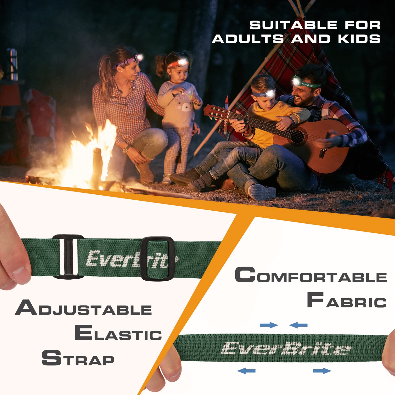 EverBrite Headlamp, 5 Pack Kids Headlamp with Red Light and Memory Function, Head Lamp for Adults and Kids with 5 Modes, Bright Headlamps for Camping, Running, Christmas Gifts, Batteries Included - Image 7