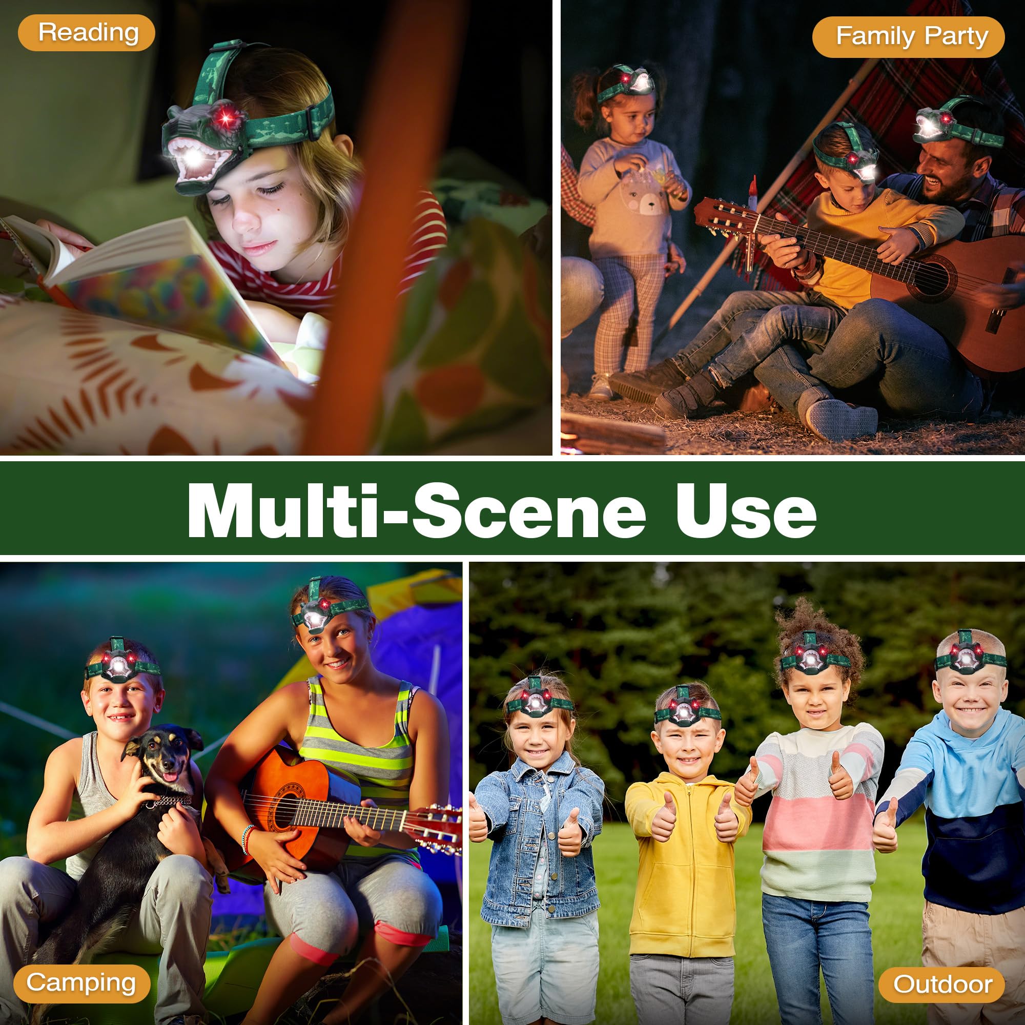 EverBrite Kids Dinosaur LED Headlamp, T-Rex Headlamp with Roar & Silent Mode, Batteries Included, Fun Hands-Free Head Light for Boys & Girls, Great Gift for Birthday, Camping, Hiking, Outdoor Play - Image 7