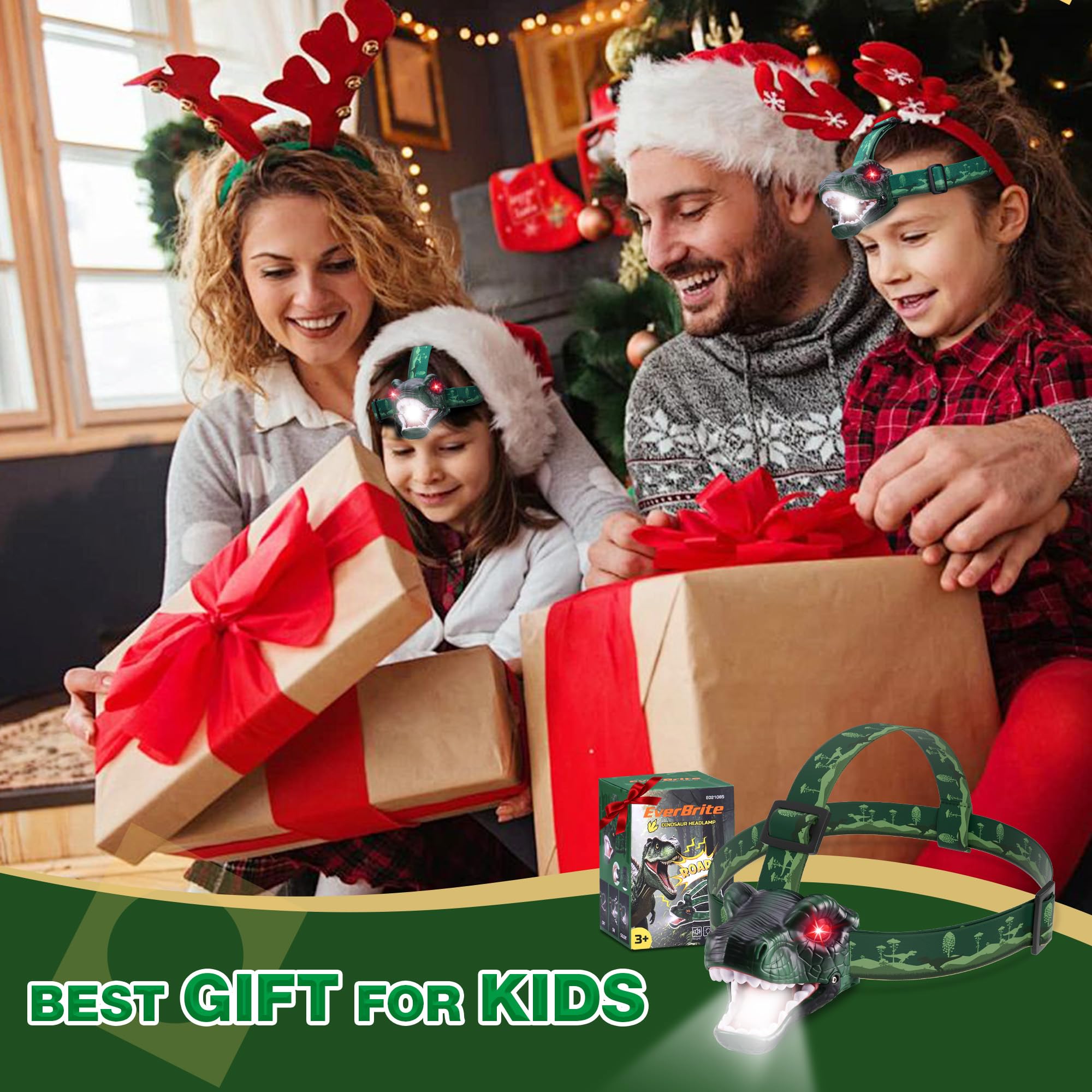 EverBrite Kids Dinosaur LED Headlamp, T-Rex Headlamp with Roar & Silent Mode, Batteries Included, Fun Hands-Free Head Light for Boys & Girls, Great Gift for Birthday, Camping, Hiking, Outdoor Play - Image 8