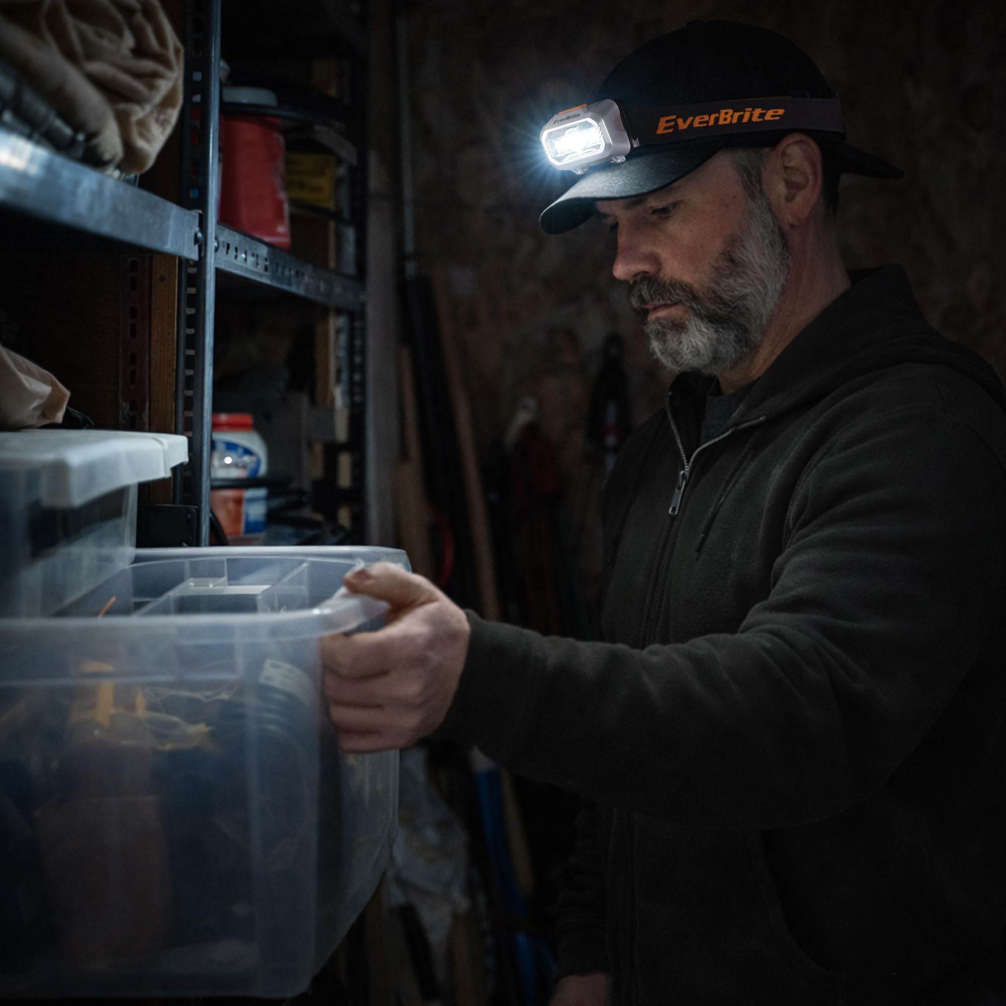 EverBrite LED Headlamp, 4 Lighting Modes, Pivoting Head with Adjustable Headband, IPX4 Water Resistant Perfect for Running, Camping, Hiking, Christmas and Emergency, 3 AAA Battery Powered(5 Pack) - Image 9