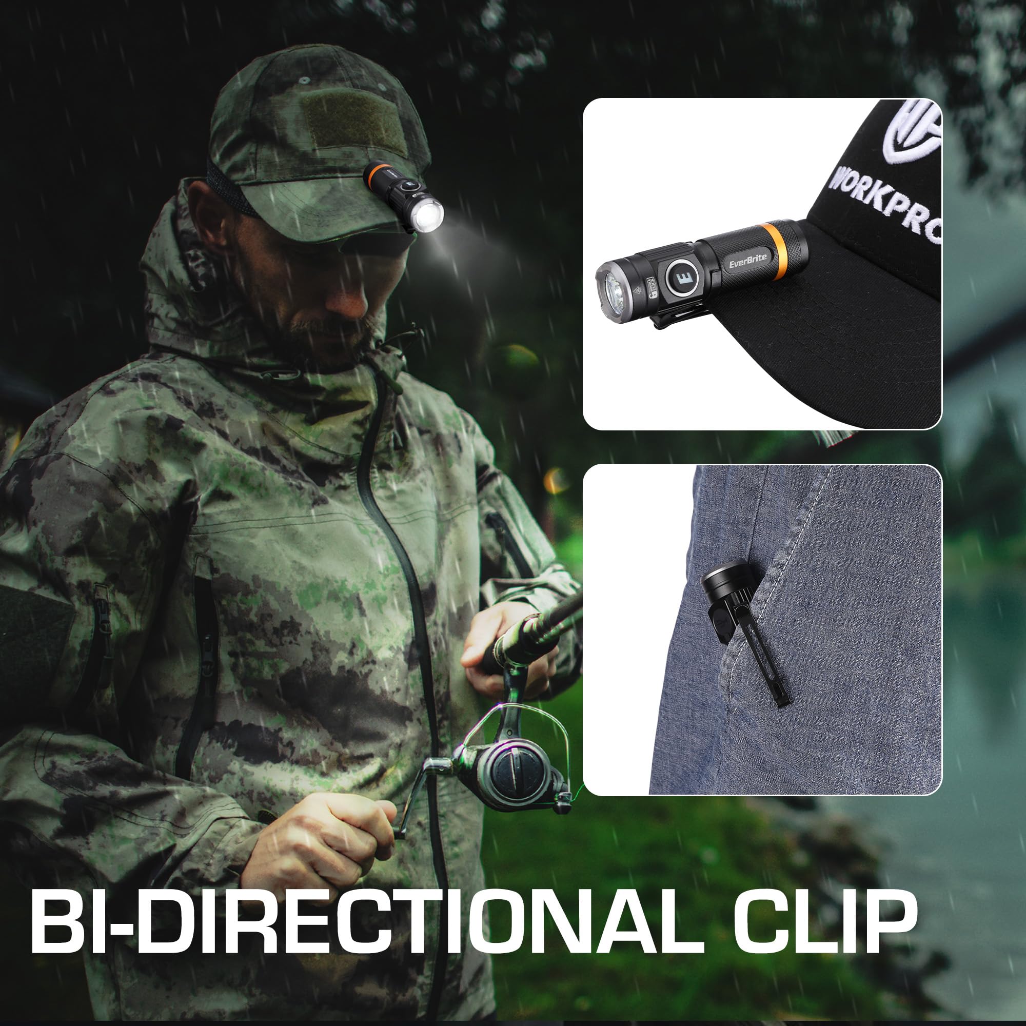 EverBrite Mini Flashlight, Rechargeable Flashlight with USB C Cable, 5 Light Modes Pocket Flashlight, 500 Lumens Magnetic Flashlight with Clip for Repair, Outdoors, Emergency - Image 7