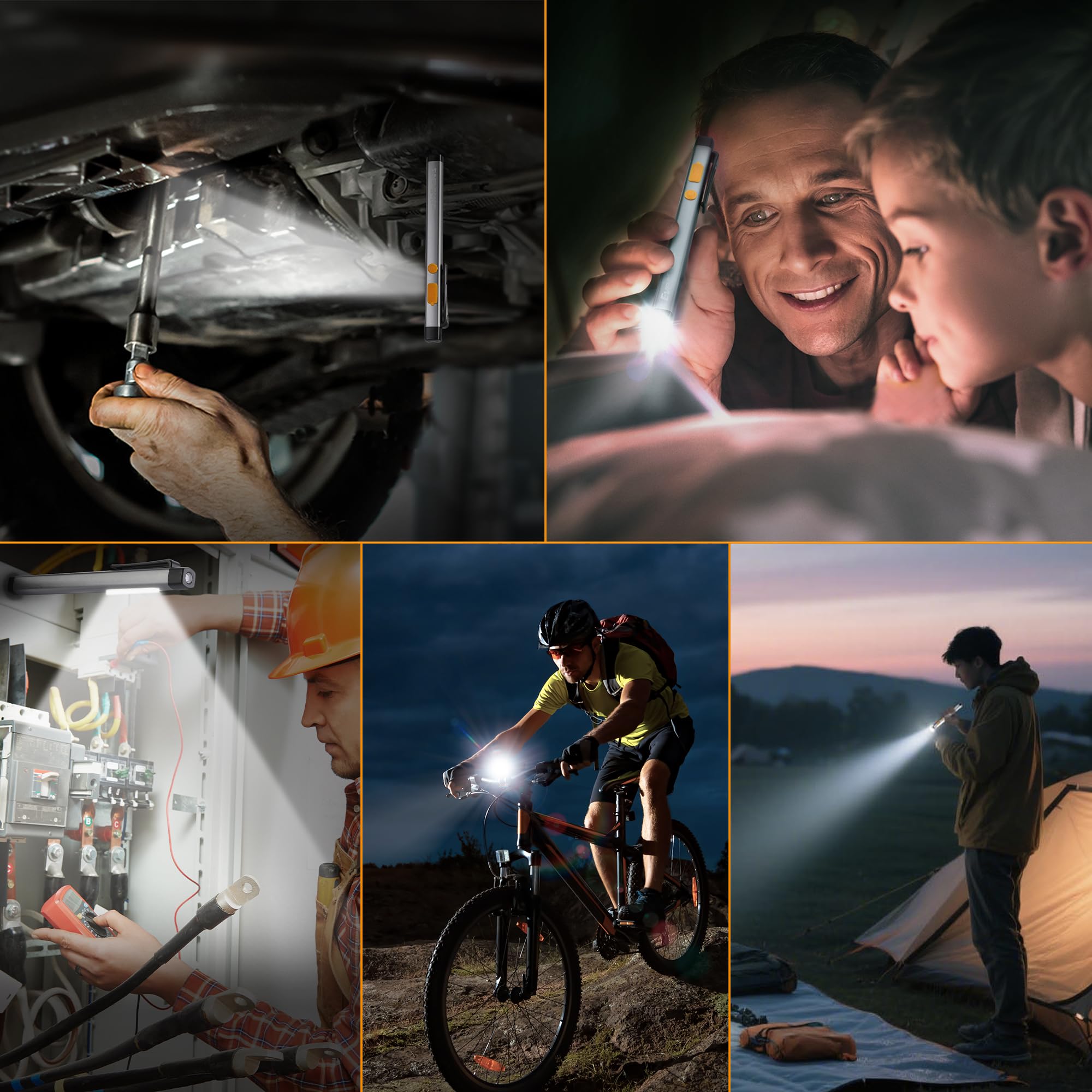 EverBrite Pen Flashlight, Rechargeable LED Pen Light, COB Light with White and Red Modes, Memory Function, USB C Cable, 6 Modes Pocket Penlight with Clip and Magnet, Waterproof, for Camping, Emergency - Image 7