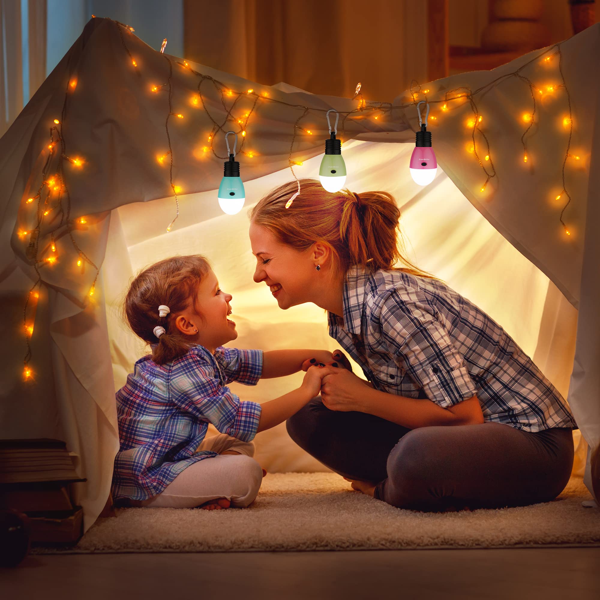 EverBrite Rechargeable Camping Light, Portable Tent Lantern, 3 Lighting Modes, Hanging Tent Light Bulbs with Clip Hook for Hiking, Fishing, Backpacking, Emergency and More(3 Pack) - Image 8