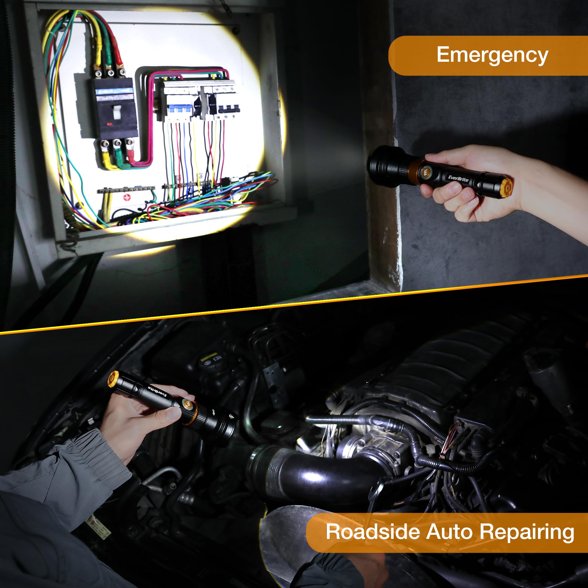 EverBrite Rechargeable Flashlight, 1000 Lumens Zoomable LED Tactical Flashlight with 4 Modes & Memory Function, Including Safety Hammer & USB C Cable for Camping, Hiking, Home, and Emergencies - Image 9