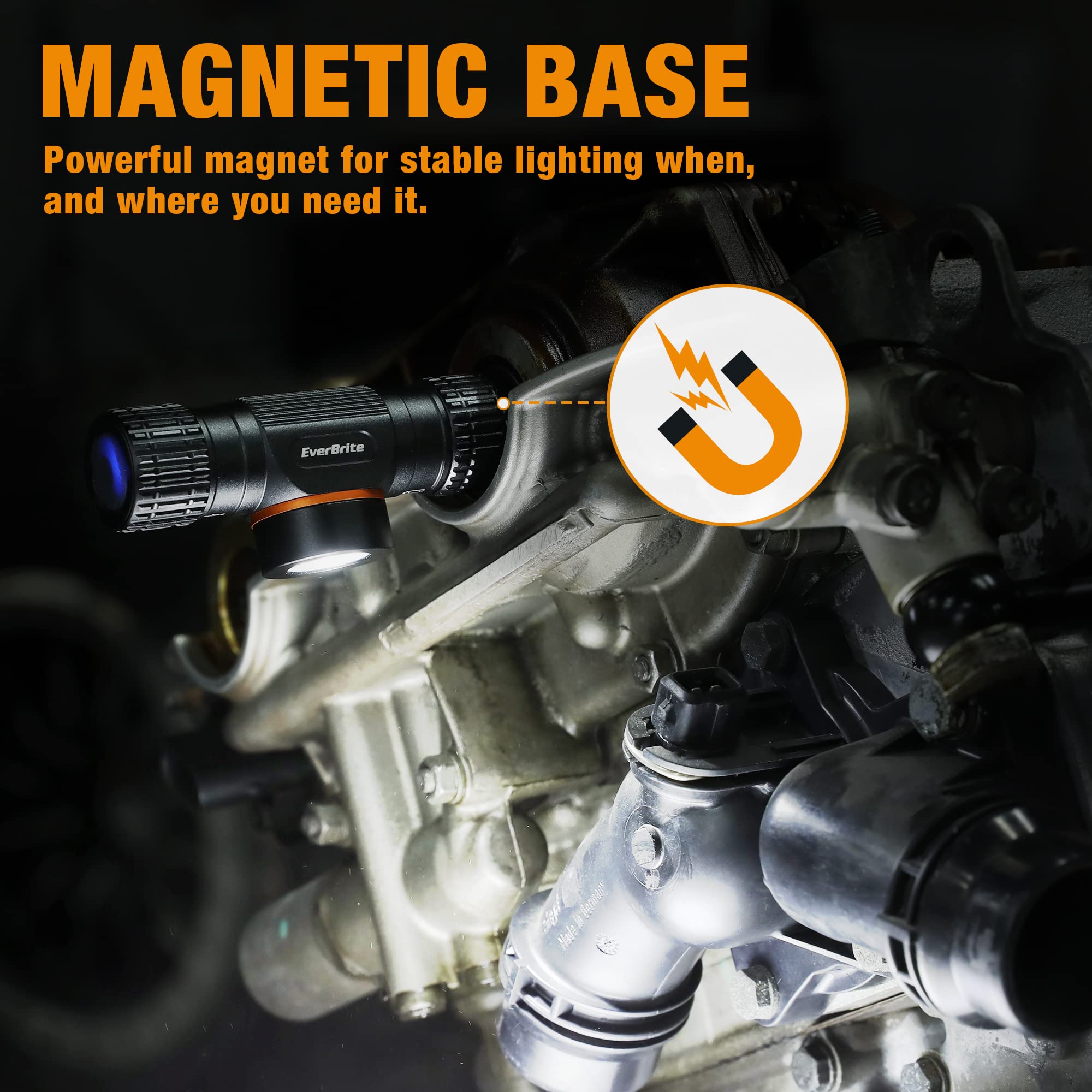 EverBrite Rechargeable Headlamp, 1000 Lumen LED Rechargeable Headlight with 5 Light Modes, Magnetic Base and Adjustable Headstrap,Perfect for Camping, Hiking, Caving, Fishing - Image 6