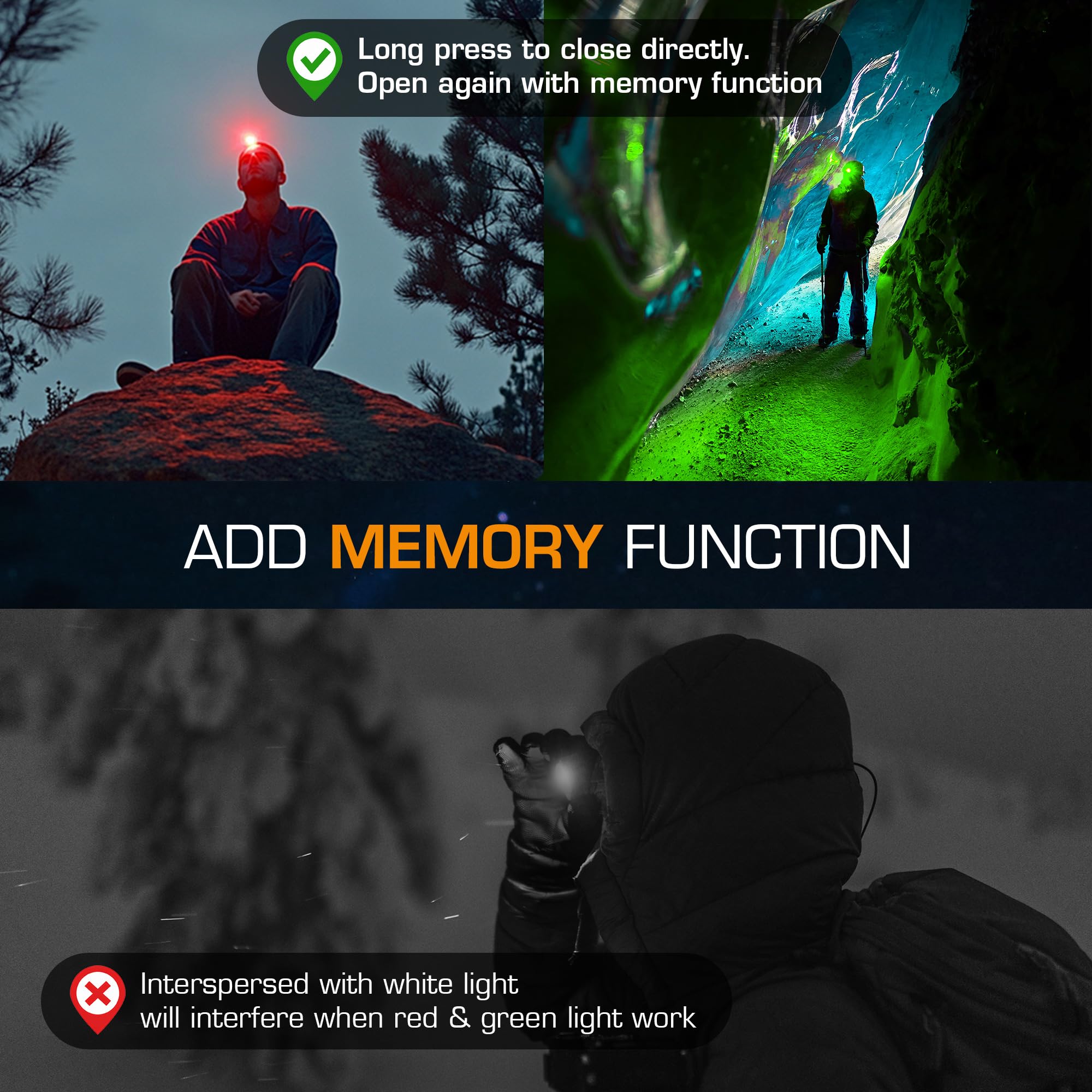 EverBrite Rechargeable Headlamp, 2 Pack Kids Headlamp with White/Red/Green Light and Memory Function, Head Lamp for Adult and Kid with 5 Modes, 120° Adjustable LED Headlamp for Camping, Running-Blue - Image 4