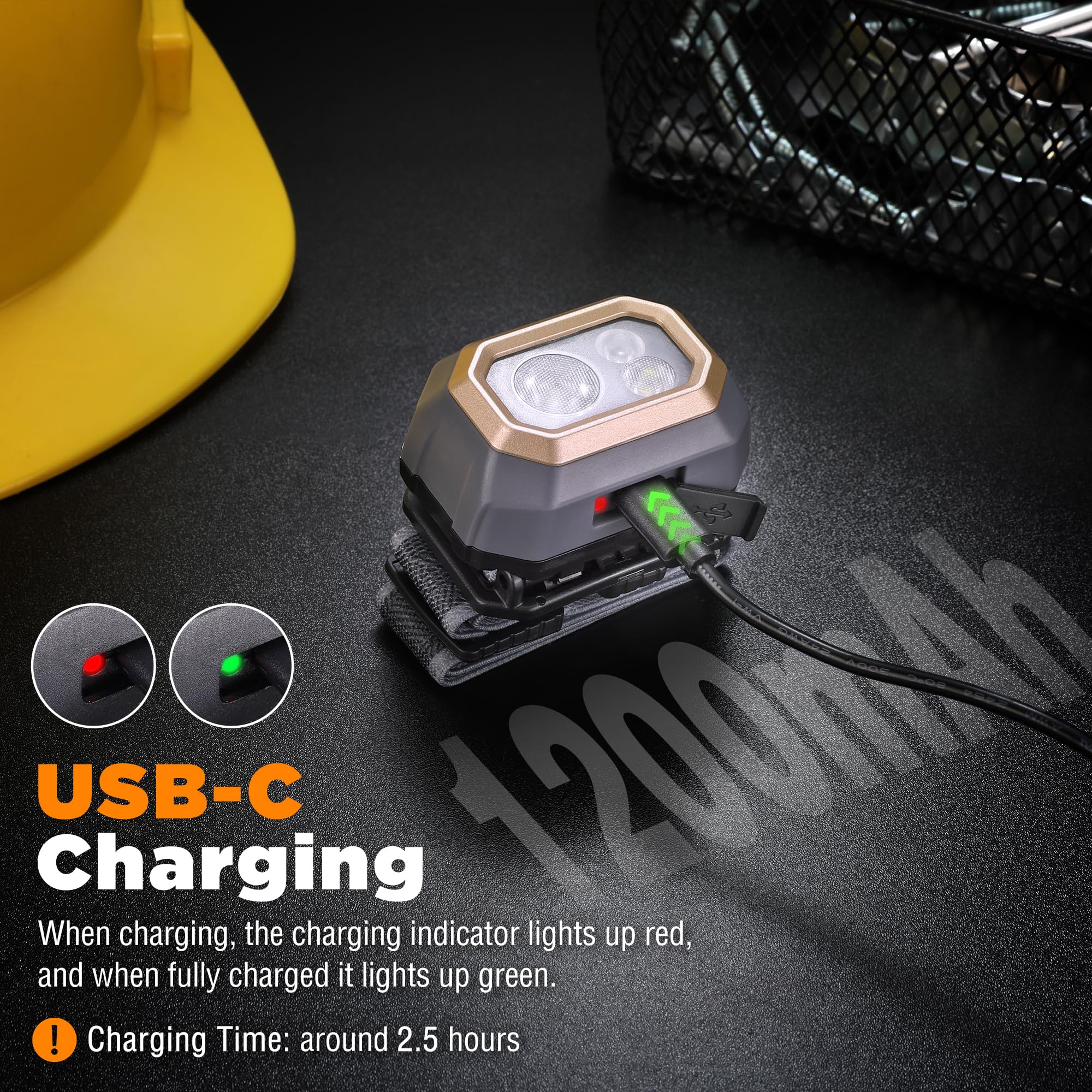 EverBrite Rechargeable Headlamp, 700 Lumens Head lamp for Adults, 6 Modes with White/Red/Green Light, 60° Adjustable LED Headlight for Hunting, Running, and Hiking - Image 7