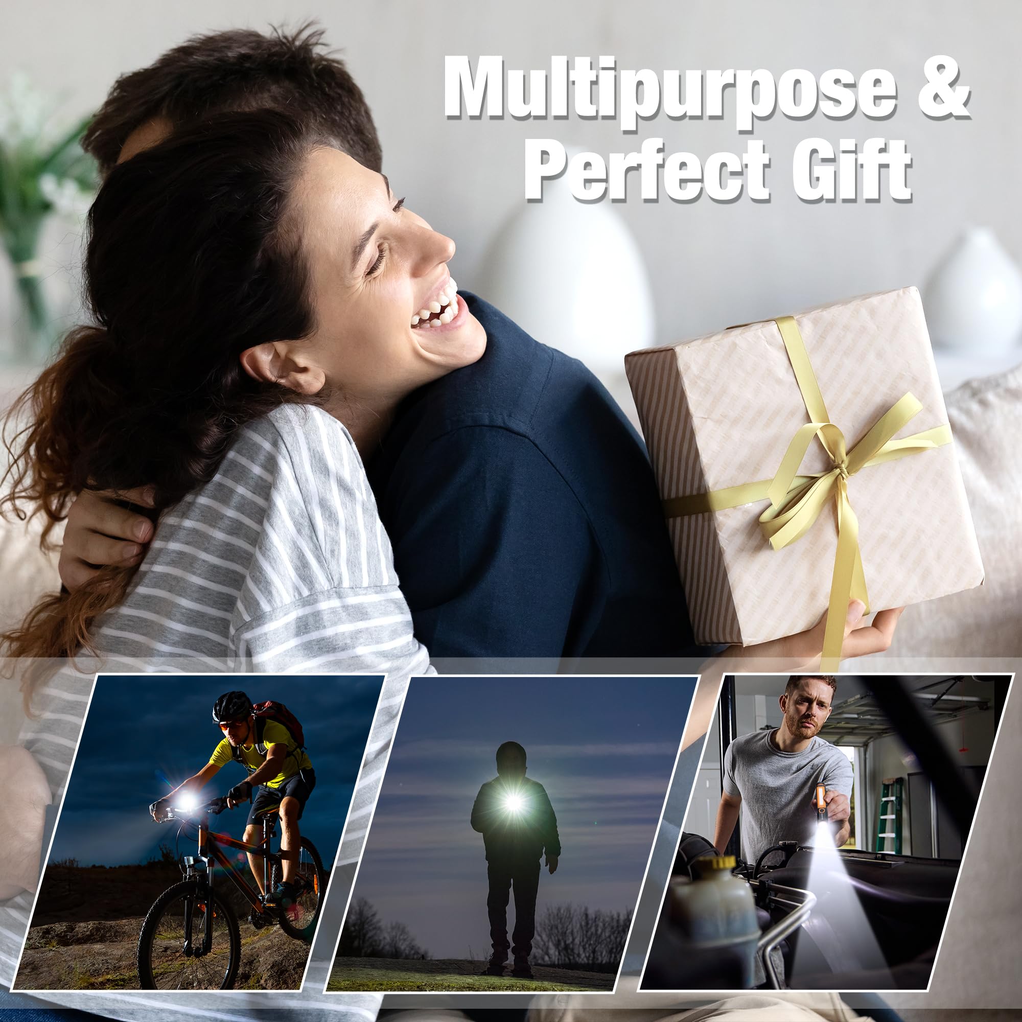 EverBrite Rechargeable LED Emergency Flashlight, 500 Lumens Pocket Flashlight, USB-C Cable, 7 Modes Handheld Flashlights with COB Sidelight, Magnetic Base, Pocket Clip, Light for Camping, Emergency - Image 7