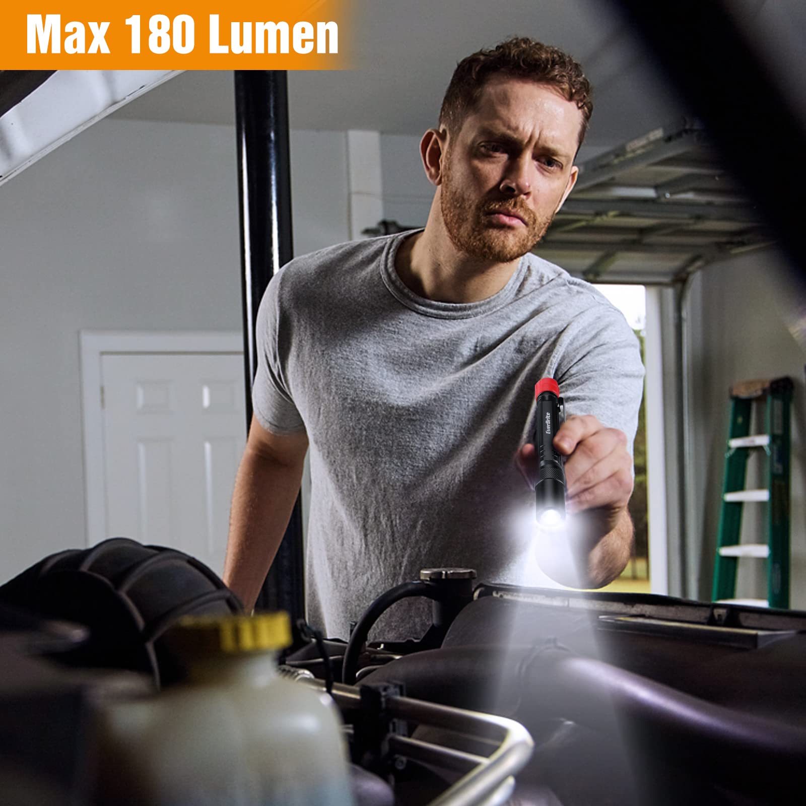 EverBrite Red Light Penlight Flashlight with 395nm UV Blacklight/White Light, Multi-Function LED Pocket Pen Light, AAA Batteries Included, for Night Vision, Pet Stain Detection, Camping, 2pack - Image 4