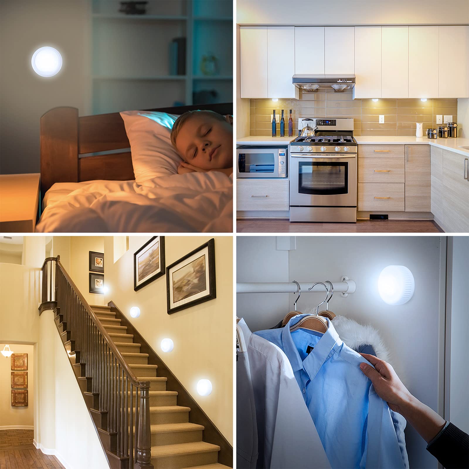 EverBrite Tap Light, Push Light, LED Puck Lights with 12 RGB Colors, Wireless Touch Light Under Cabinet, 80 Lumens Night Light for Closet, Bedroom, Wall, Classroom, 9 AAA Batteries Included, 3-Pack - Image 7