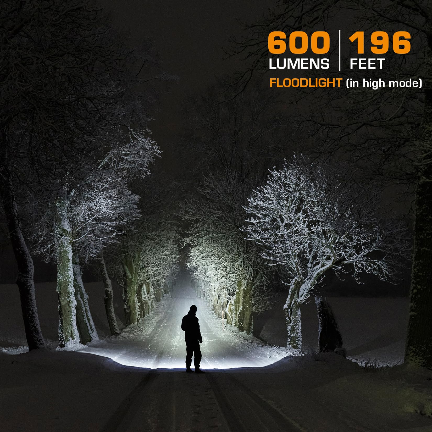 EverBrite Ultra Bright Tactical Flashlight, 600 Lumen Zoomable Adjustable Focus, 4 Light Modes, Heavy-Duty Aluminum Flashlight for Hurricane Supplies Camping, 3C Alkaline Batteries Included - Image 7