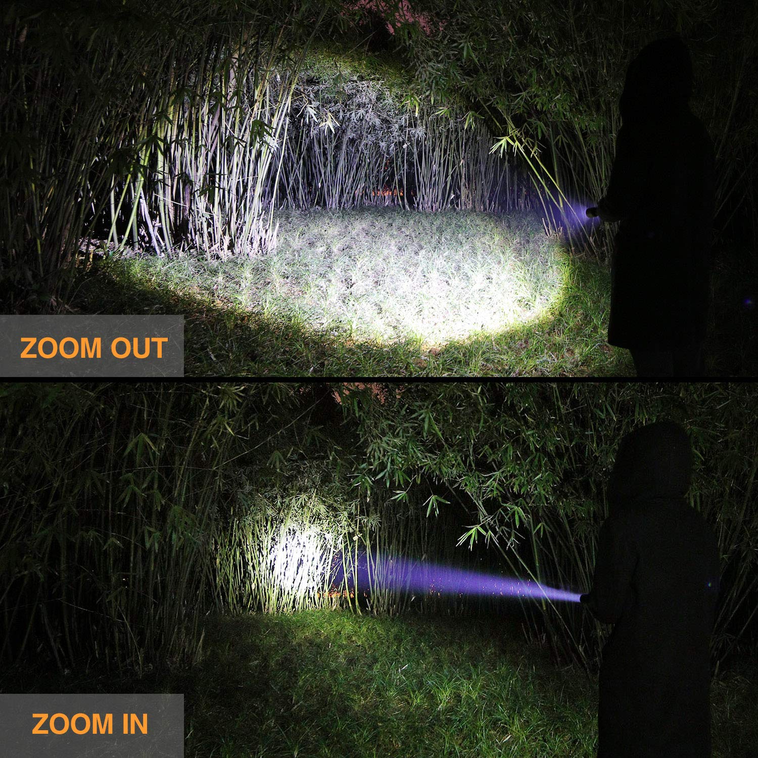 EverBrite Ultra Bright Tactical Flashlight, 900 Lumen Zoomable Adjustable Focus, 3 Light Modes, Heavy-Duty Aluminum Torch for Hurricane Supplies Camping, Includes 3C Alkaline Batteries - Image 3